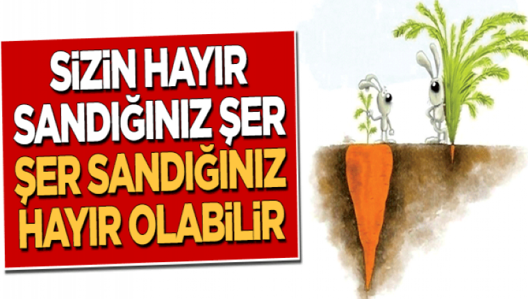 Her hayrın içinde bir şer, her şerrin içinde bir hayır vardır